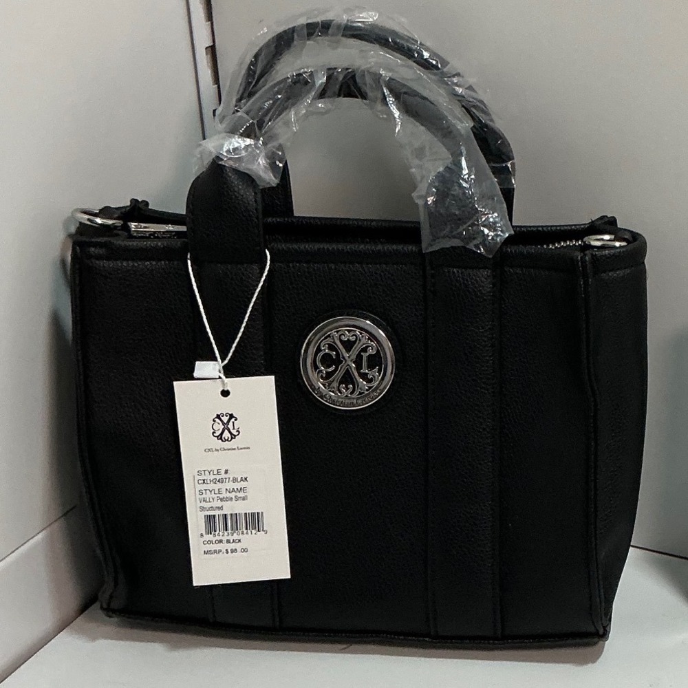 CXL Christian Lacroix Vally Pebble Small Structured Satchel Black CXLH24977-BLAK